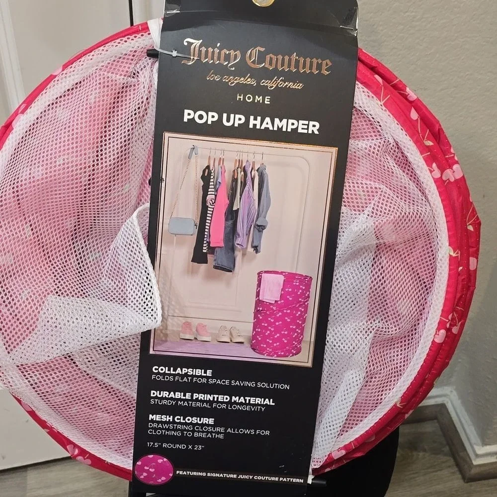 Juicy Couture Home Heart Cherry Pattern Pop-Up Hamper